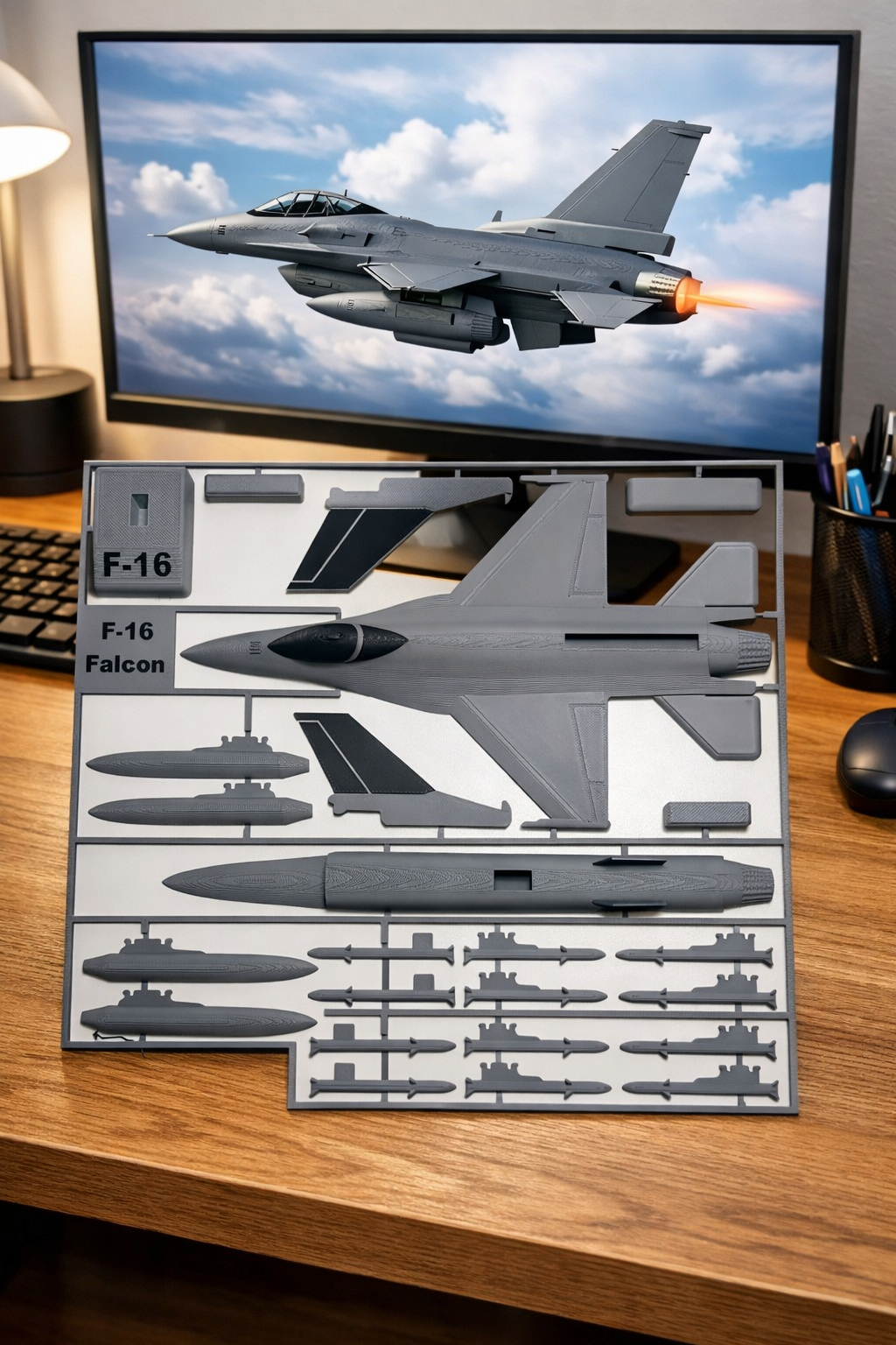 F-16 Falcon 3D Printed Model Kit F-16 Falcon 3D Printed Model Kit – Fighter Jet DIY Build – Military Aircraft Display – Aviation Desk Decor