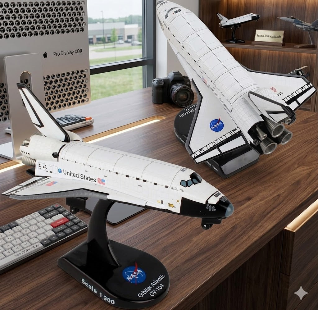Stamp Space Shuttle Atlantis Die-Cast Spacecraft Model – 1/300 Scale NASA Orbiter Display