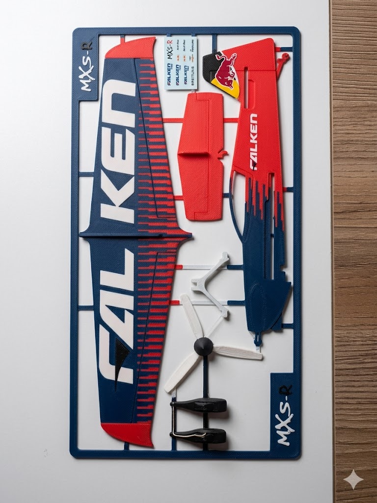 MXS-R Falken Aerobatic Plane 3D Printed Model | RC Airplane Display Build