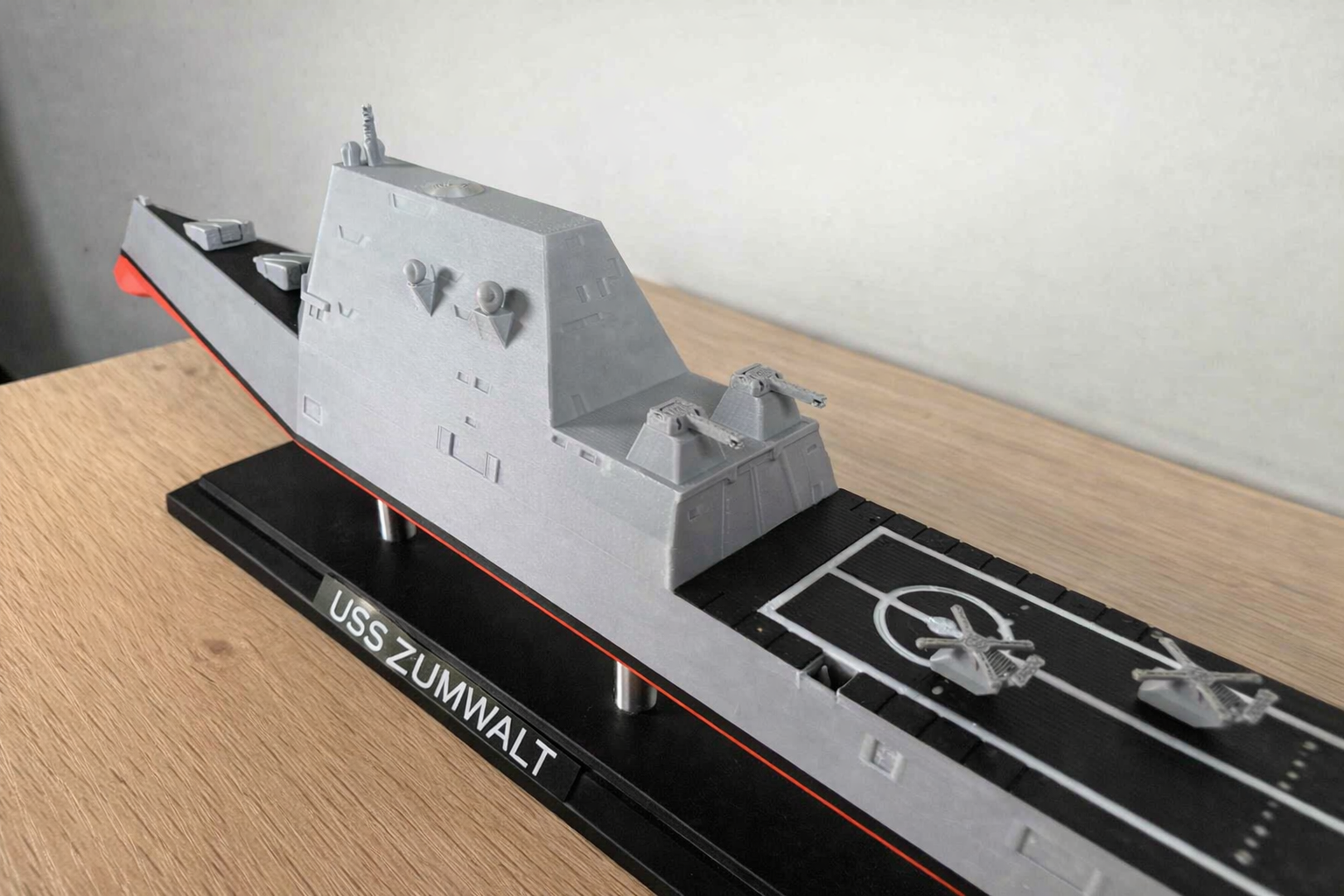 USS Zumwalt DDG-1000 3D Printed Destroyer Display Model – Modern Navy Warship Desk Decor