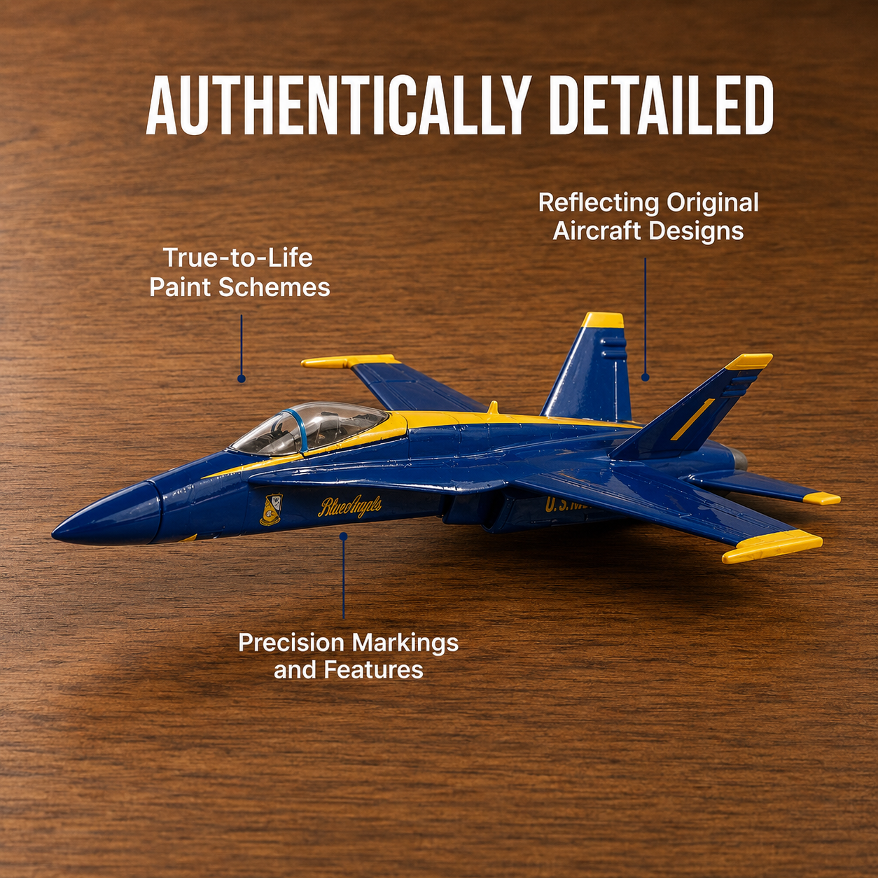 F/A-18C Hornet Blue Angels Die-Cast Aircraft Model – 1/150 Scale Display Jet