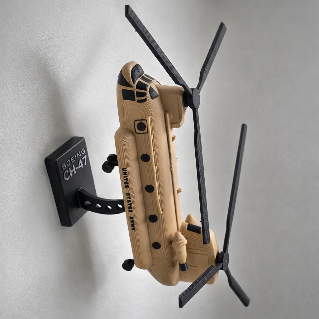 CH-47 Chinook Helicopter Loose Piece Display Model – 3D Printed Military Helicopter