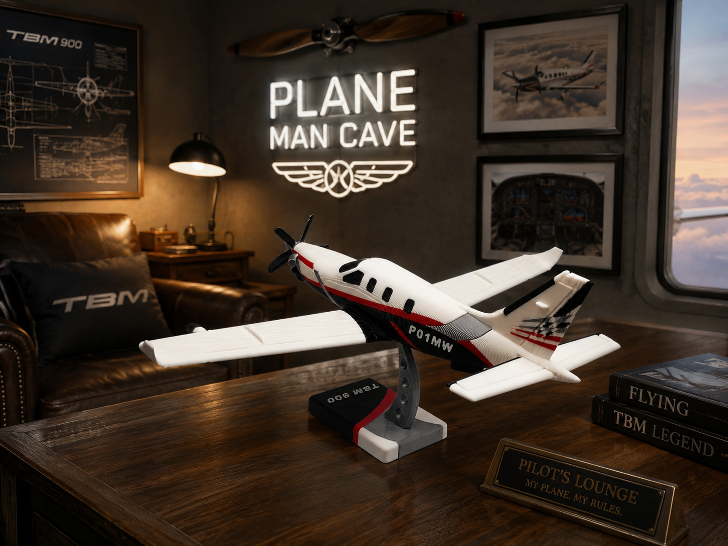 TBM 900 3D Printed Airplane Model Kit | Aviation Desk Decor