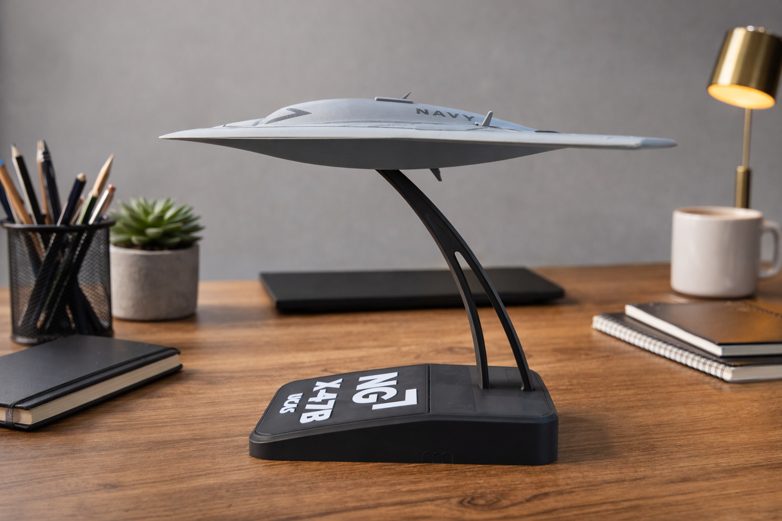 NG-X-47B UCAS 3D Printed Display Model – Stealth Drone Desk Decor Aircraft Stand