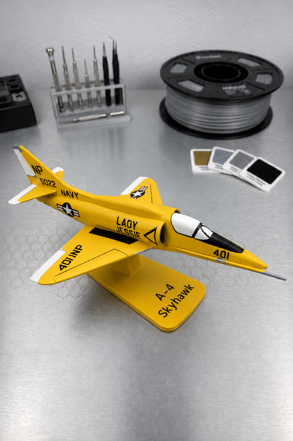 A-4 Skyhawk Loose Piece Display Model – 3D Printed Navy Jet Aircraft Decor