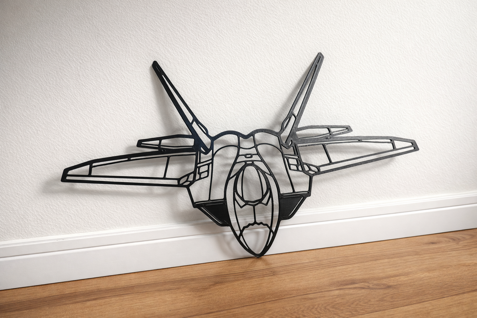 F-22 Raptor Wall Art F-22 Raptor Wall Art – 3D Printed Fighter Jet Wall Decor – Military Aircraft Metal Style Wall Hanging – Aviation Room Decor