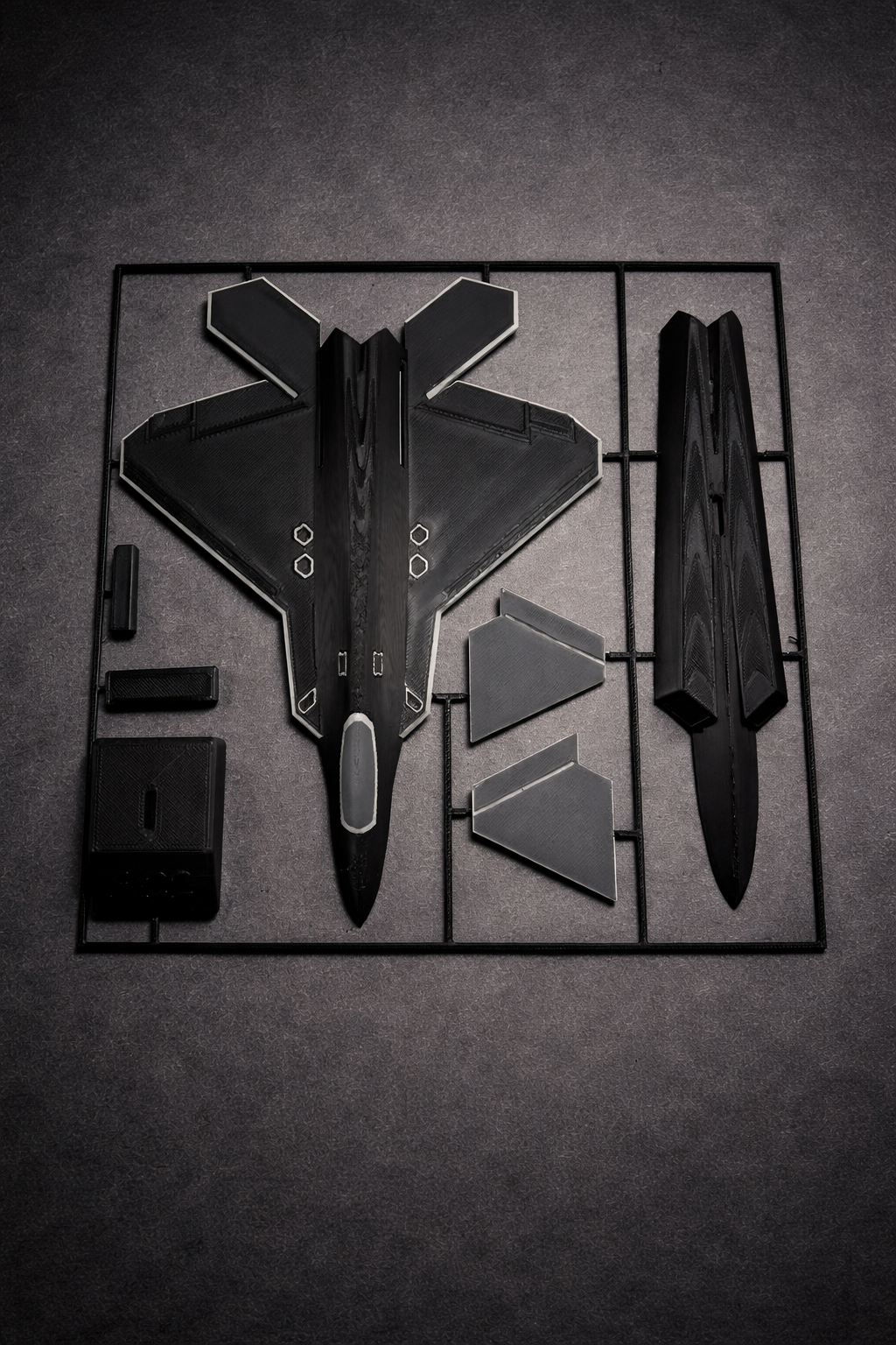 F-22 Raptor Stealth Fighter 3D Printed Aircraft Model Kit – Black & Gray Edition