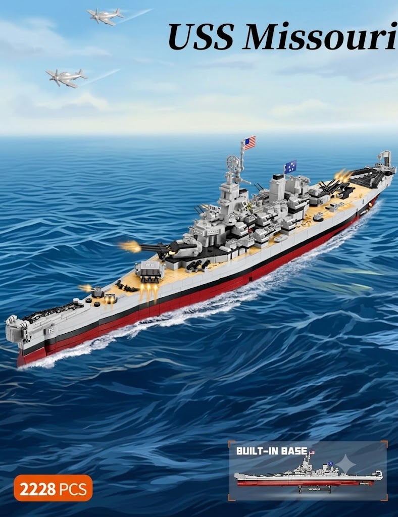 USS Missouri BB-63 Battleship Building Block Set – 2,228 Pieces