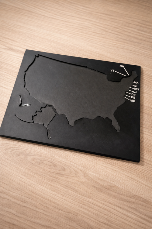 50 States USA Map 3D Printed Puzzle – Educational Geography Desk Display