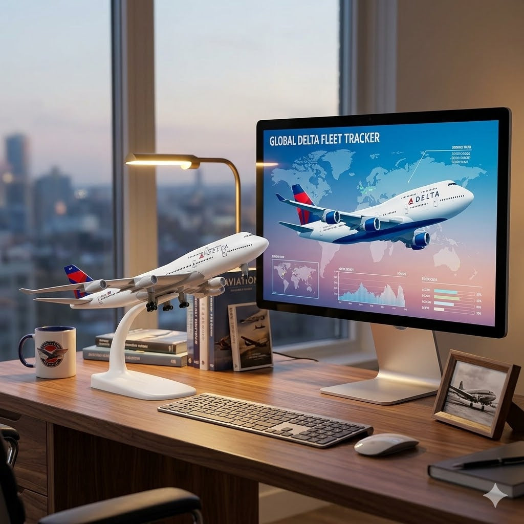 Delta Boeing 747 Die-Cast Aircraft Model – 1/300 Scale Display Plane