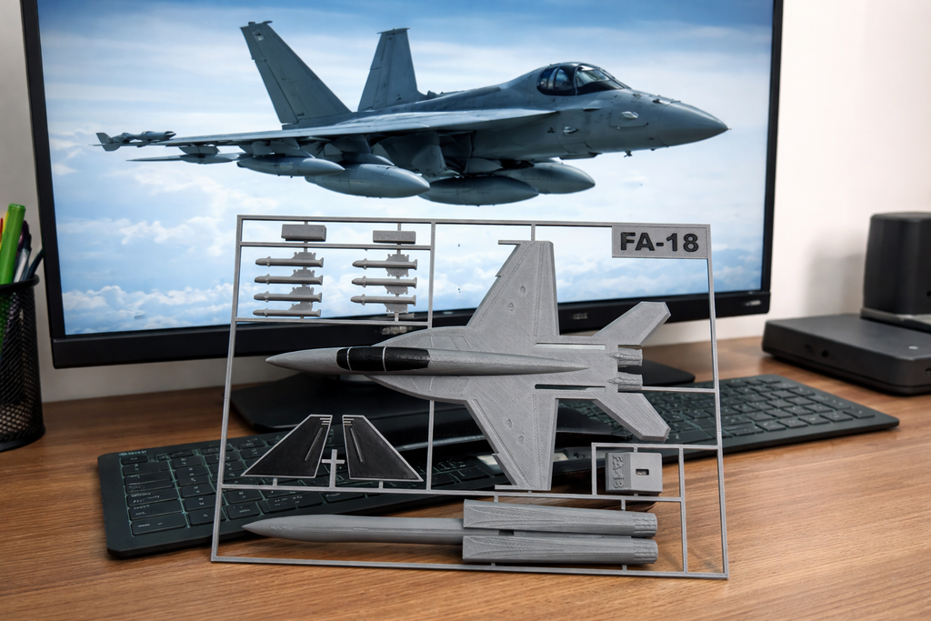 F/A-18 Fighter Jet 3D Printed Model Kit F/A-18 Fighter Jet 3D Printed Model Kit – Military Aircraft Desk Decor – Modern Aviation Display – Fighter Jet Model – Aviation Gift