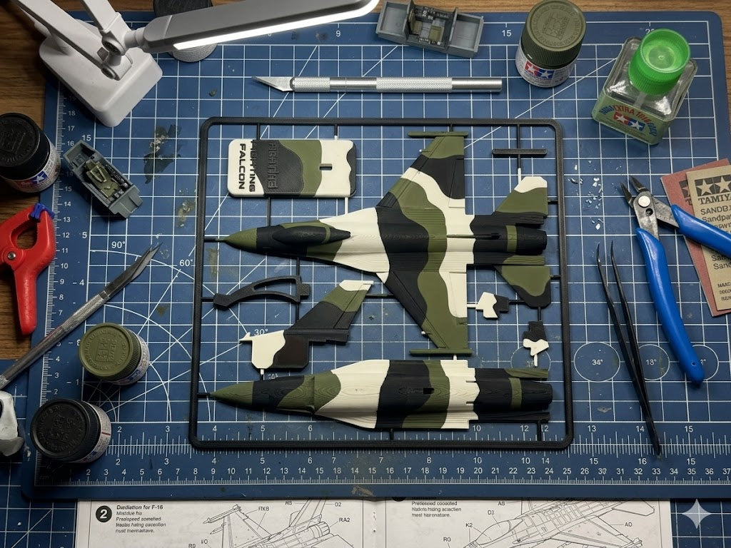 F-16 Fighting Falcon 3D Printed Aircraft Model – Army Green Edition