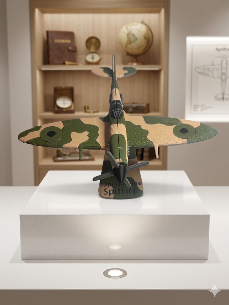Spitfire WWII Fighter Plane Kit Card | 3D Printed Aircraft Model