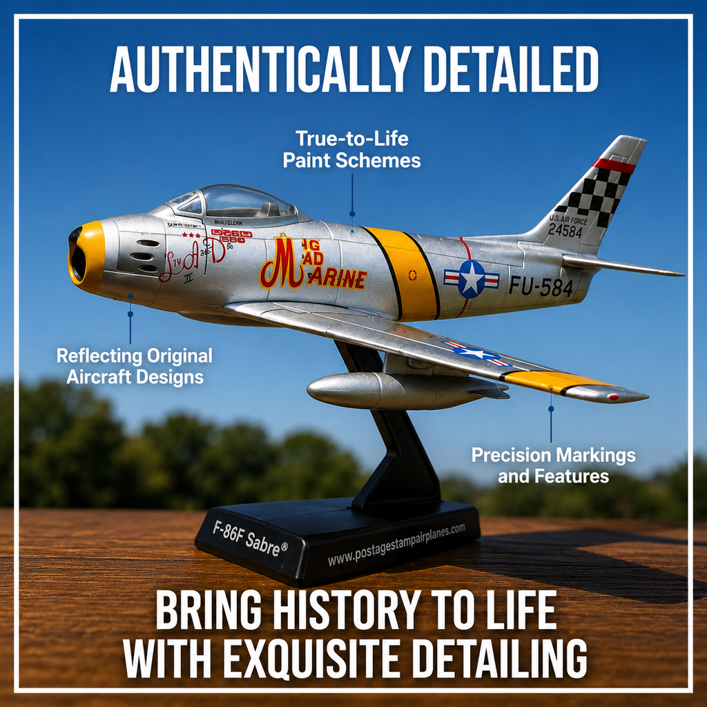 F-86 Sabre “MiG Mad Marine” Die-Cast Aircraft Model – 1:110 Scale Display Jet