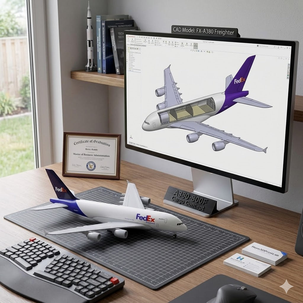 FedEx Airbus A380 Die-Cast Aircraft Model – 1:400 Scale Cargo Display Plane