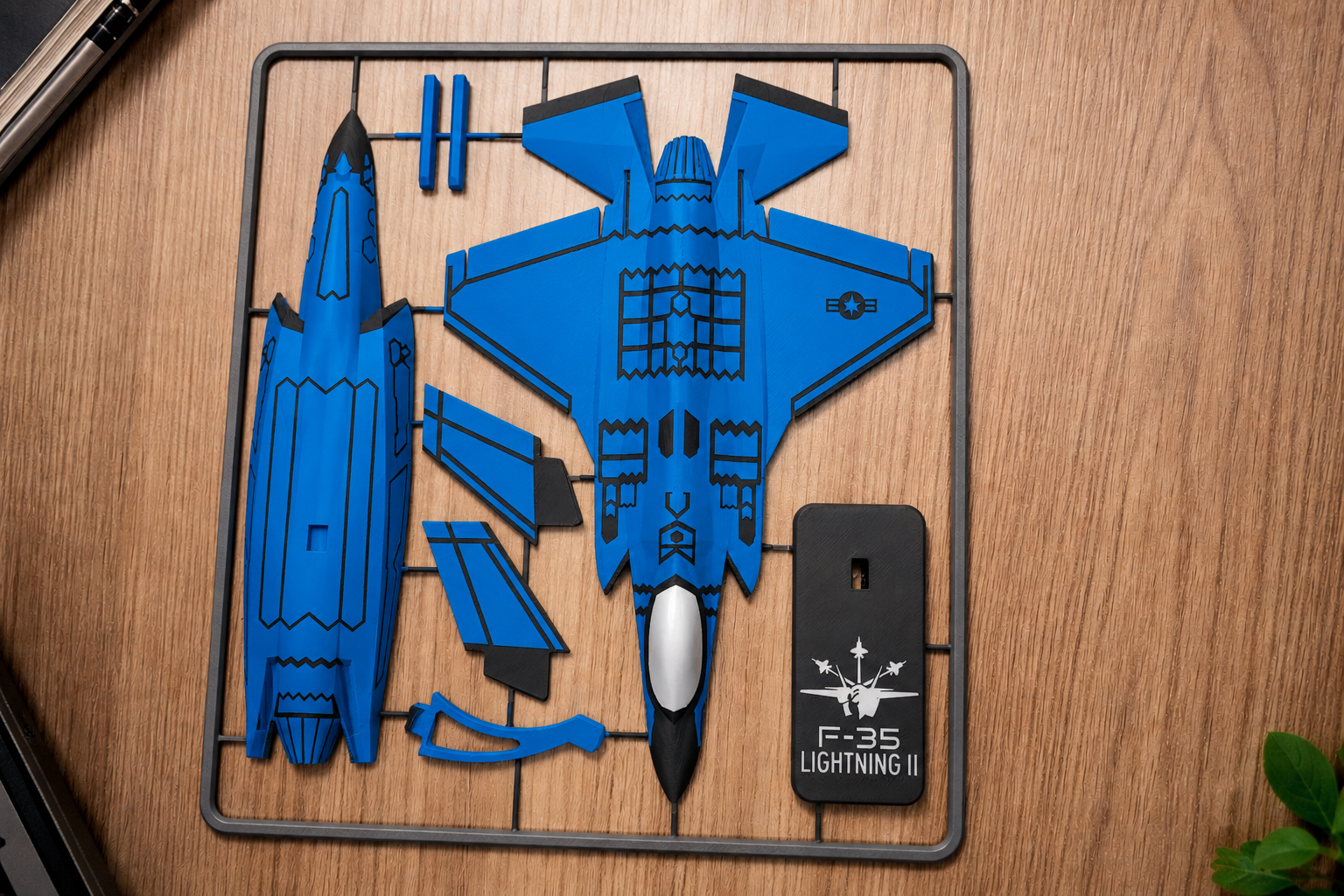F-35 Lightning II Black 3D Printed Aircraft Model Kit – Stealth Fighter Edition