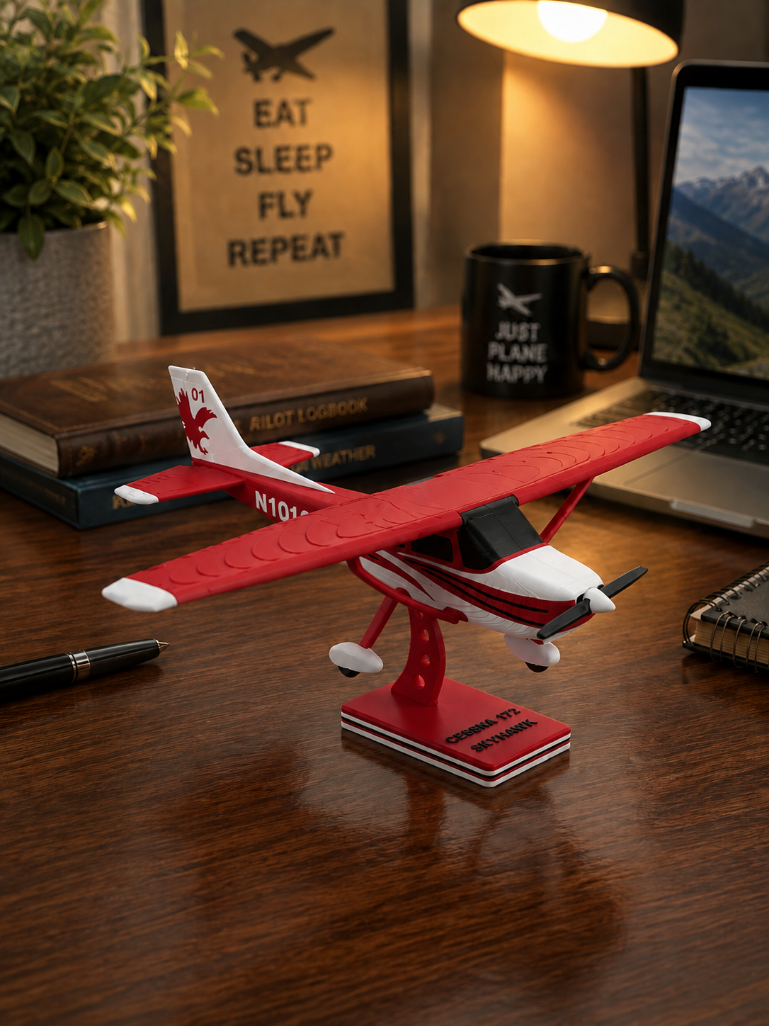 3D Printed Cessna 172 Skyhawk Model Kit Display
