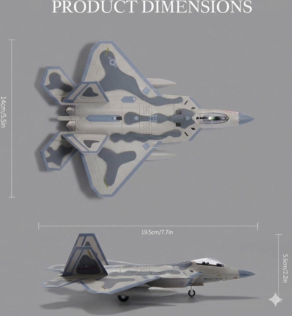 F-22 Raptor Die-Cast Aircraft Model – 1/100 Scale Spirits of America Fighter Jet