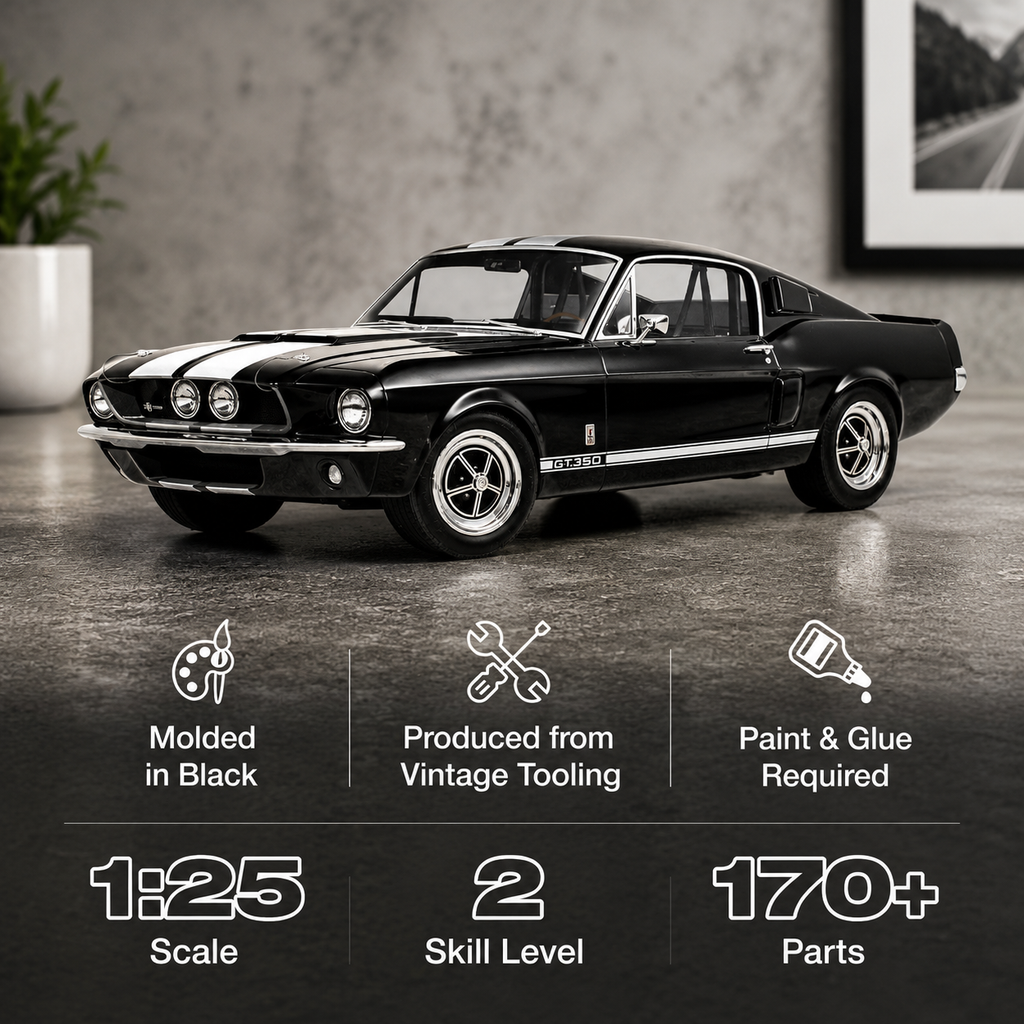 1967 Shelby GT-350 Model Kit – 1:25 Scale by AMT