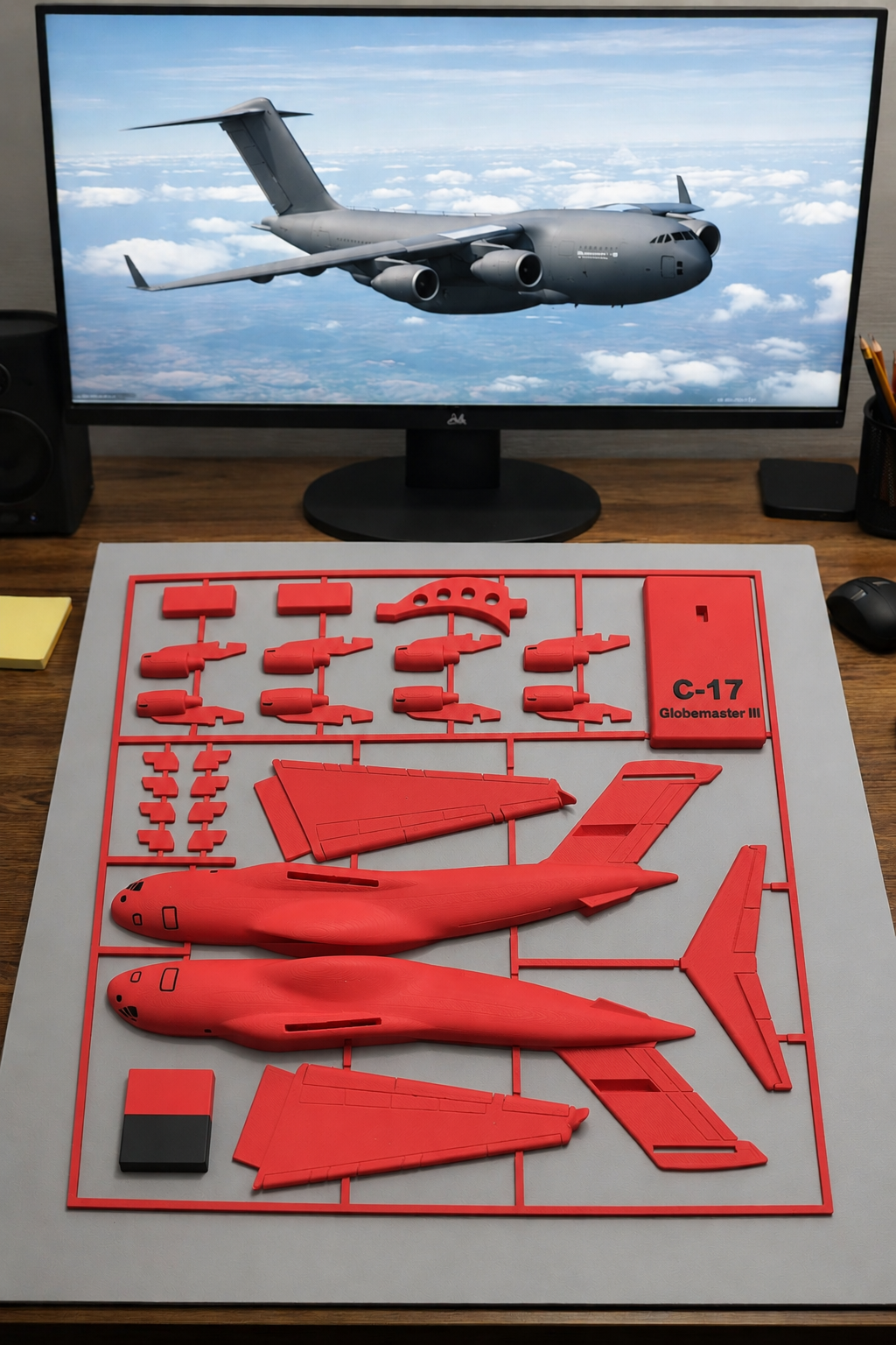 C-17 Globemaster III 3D Printed Aircraft Model Kit – USAF Military Cargo Plane