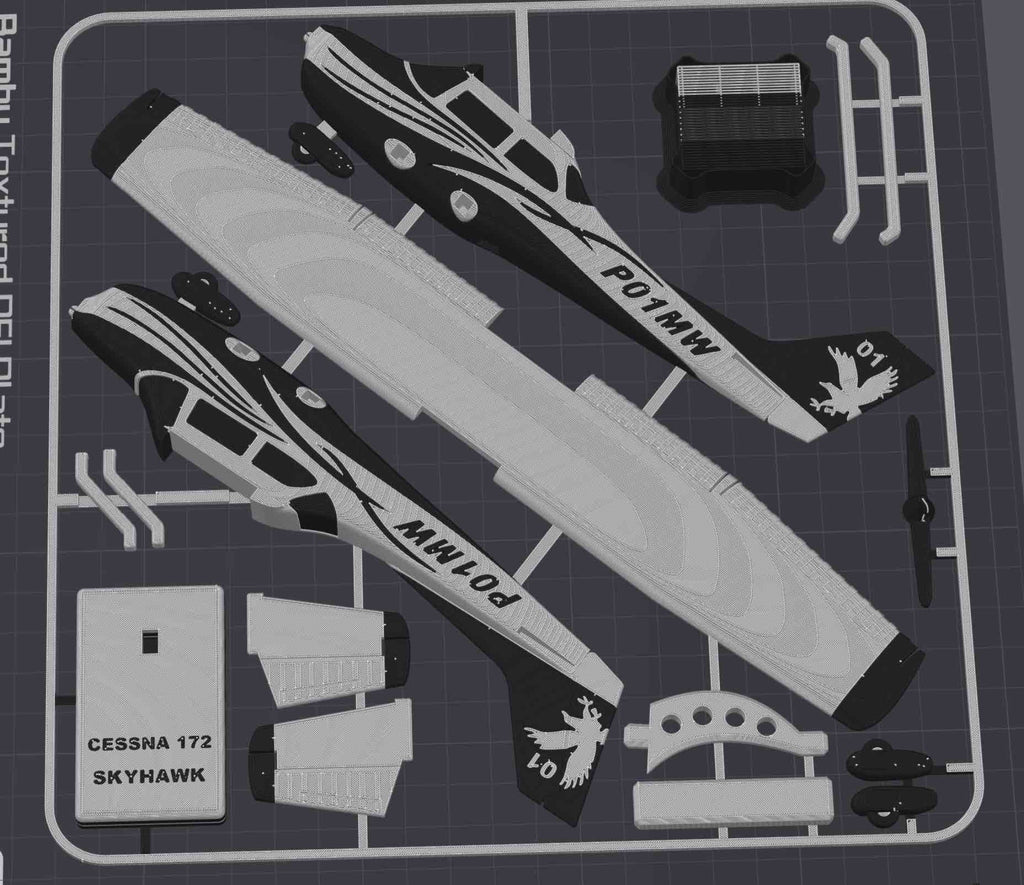 Cessna 172 Skyhawk 3D Printed Aircraft Model