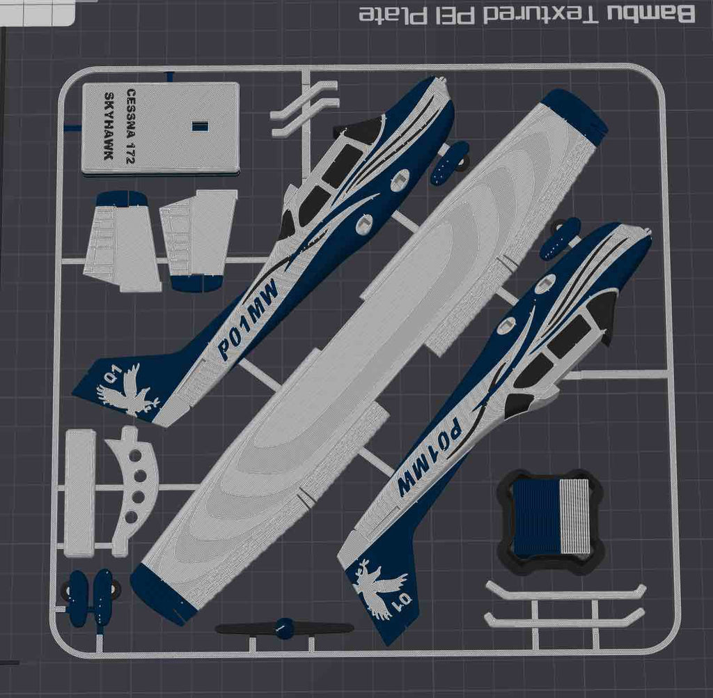 Cessna 172 Skyhawk 3D Printed Aircraft Model
