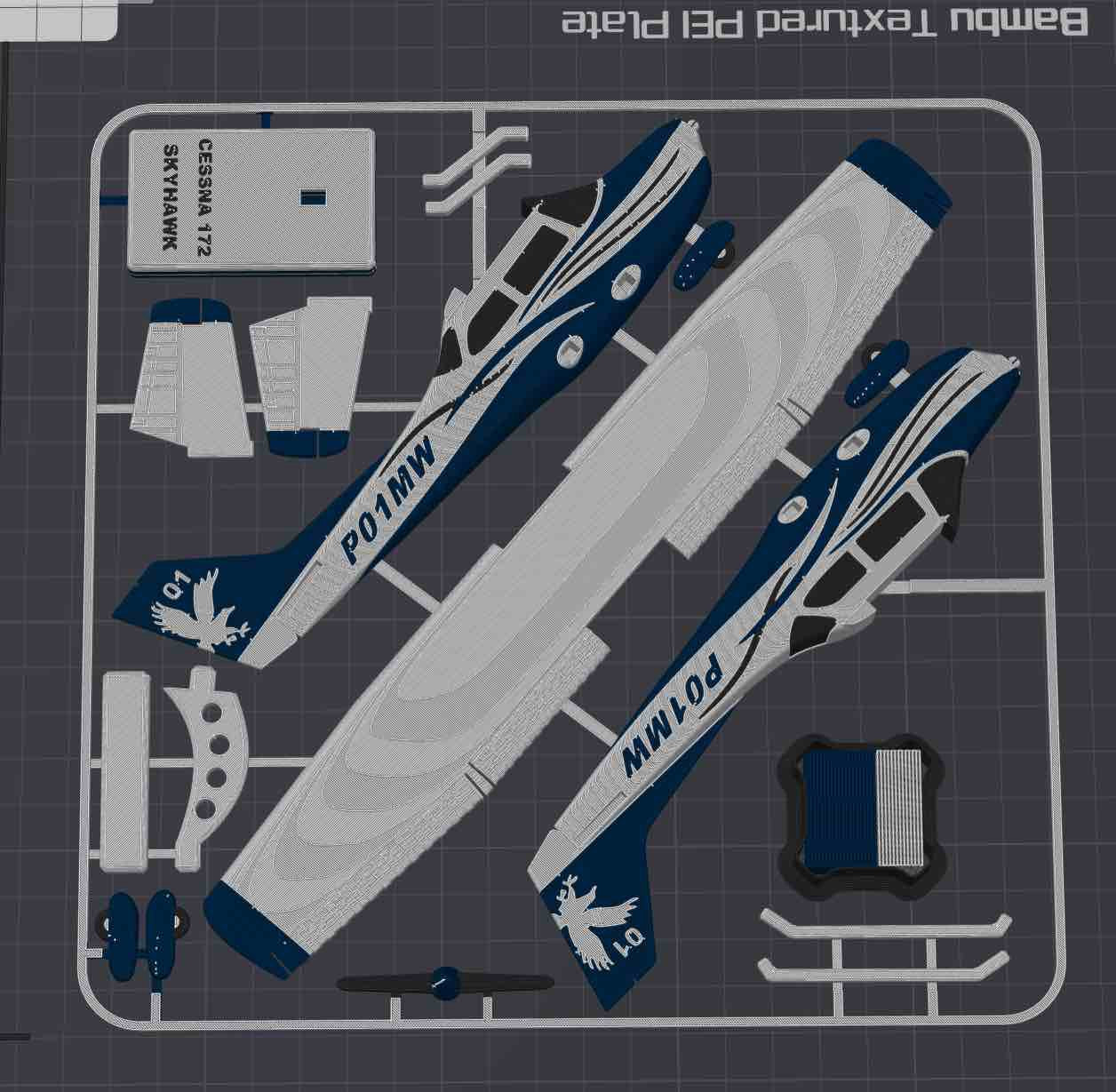 Cessna 172 Skyhawk 3D Printed Aircraft Model