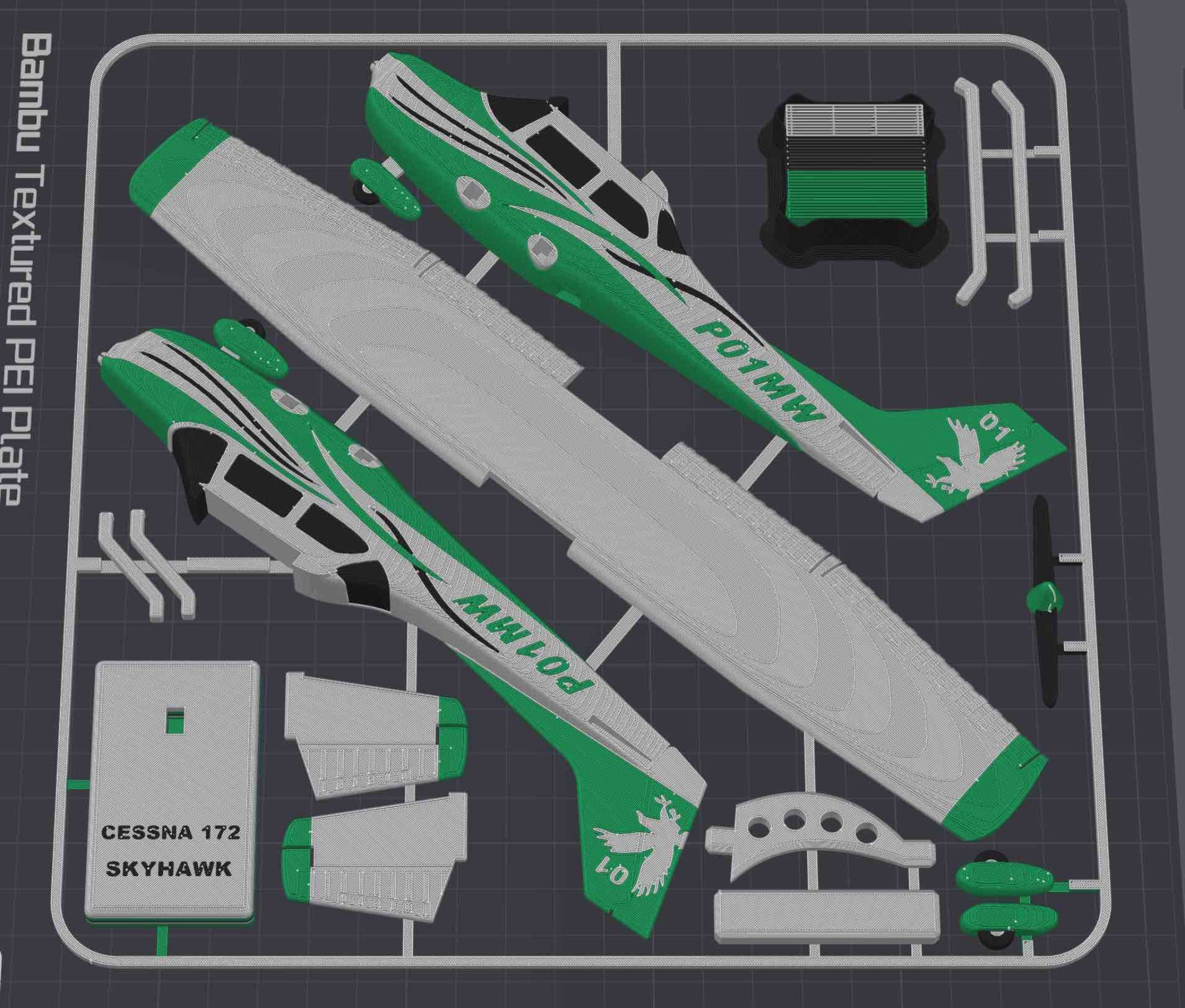 Cessna 172 Skyhawk 3D Printed Aircraft Model