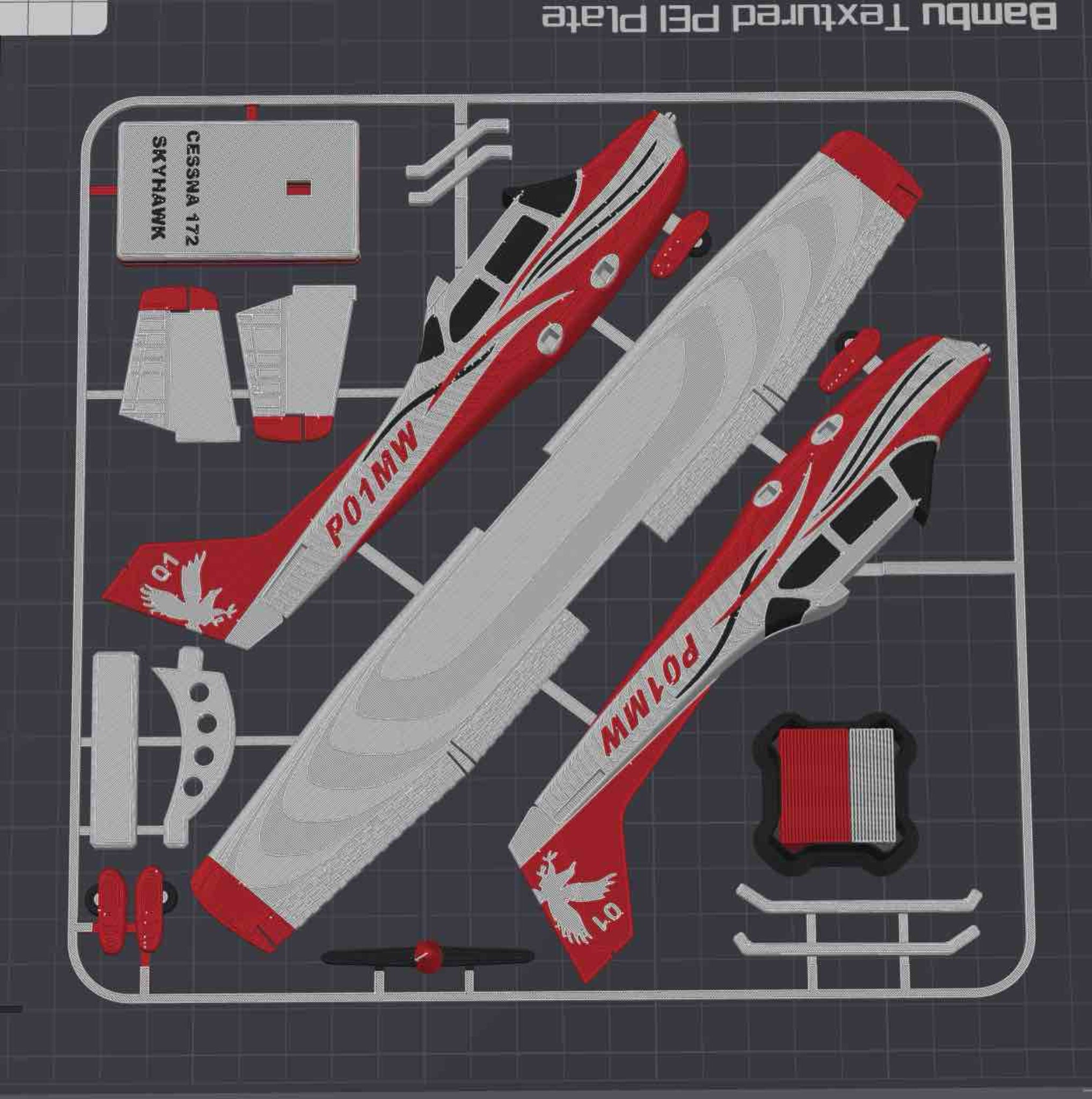 Cessna 172 Skyhawk 3D Printed Aircraft Model