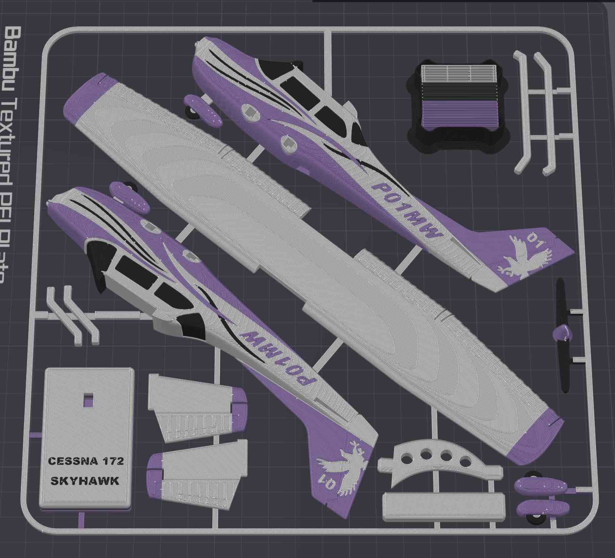 Cessna 172 Skyhawk 3D Printed Aircraft Model