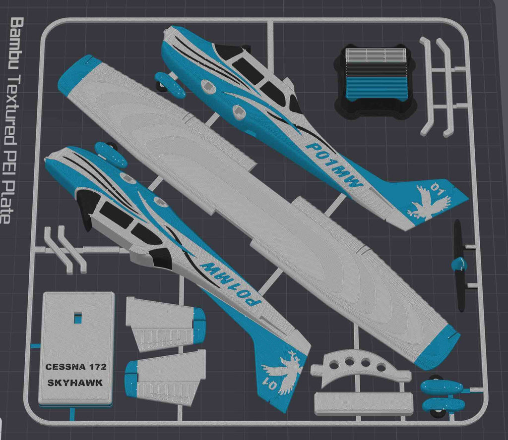 Cessna 172 Skyhawk 3D Printed Aircraft Model