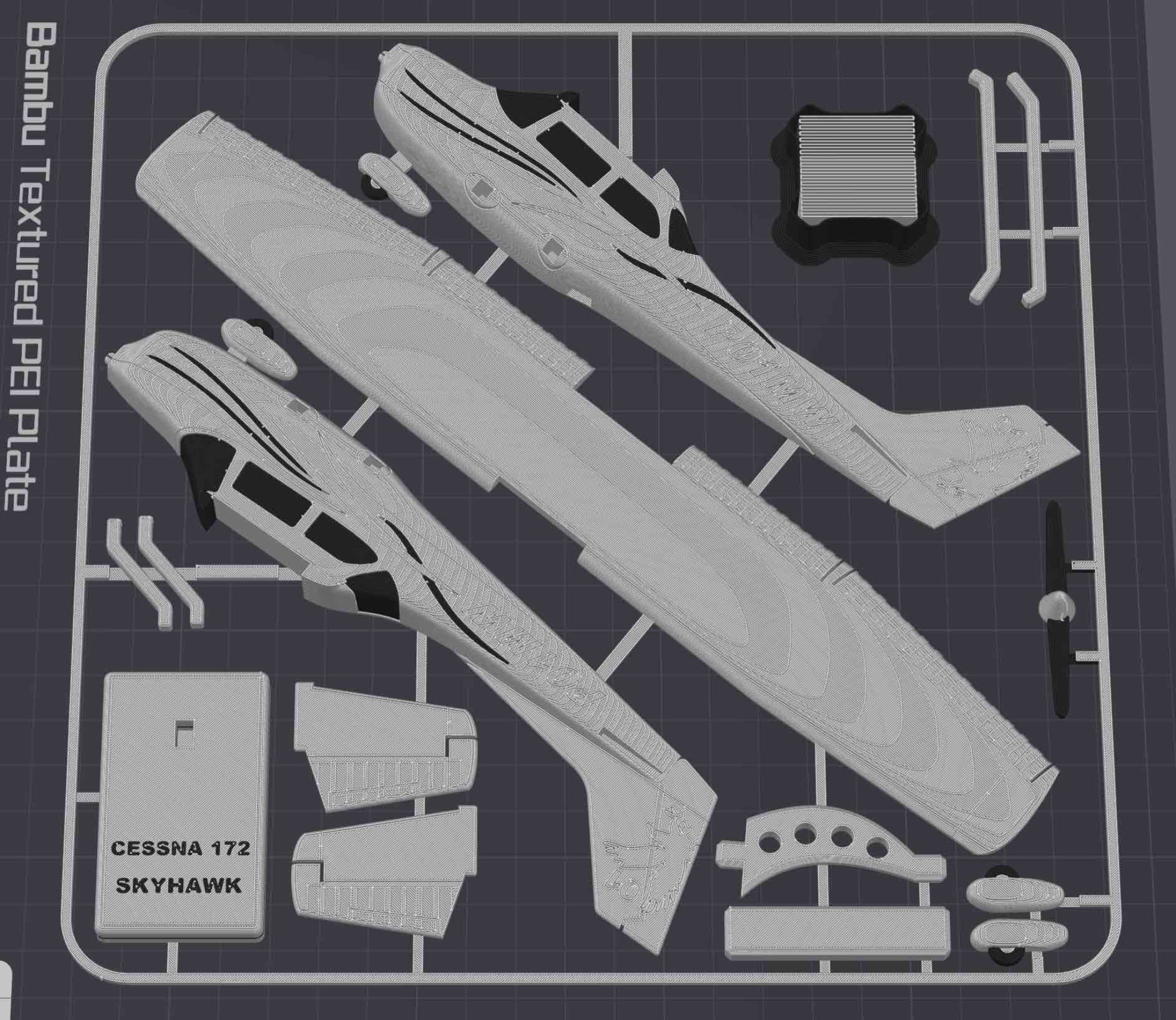 Cessna 172 Skyhawk 3D Printed Aircraft Model