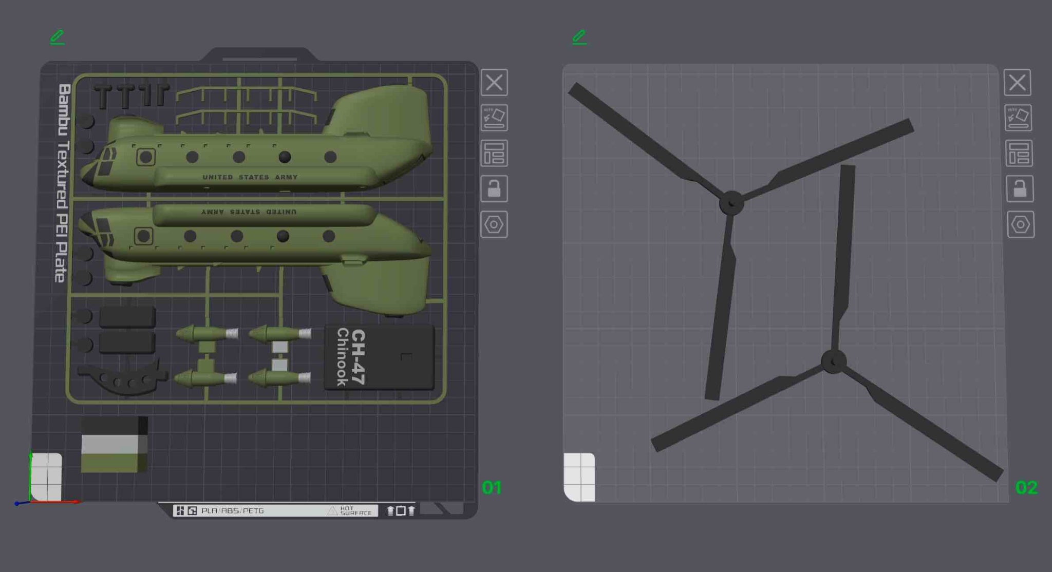 CH-47 Chinook Helicopter Loose Piece Display Model – 3D Printed Military Helicopter