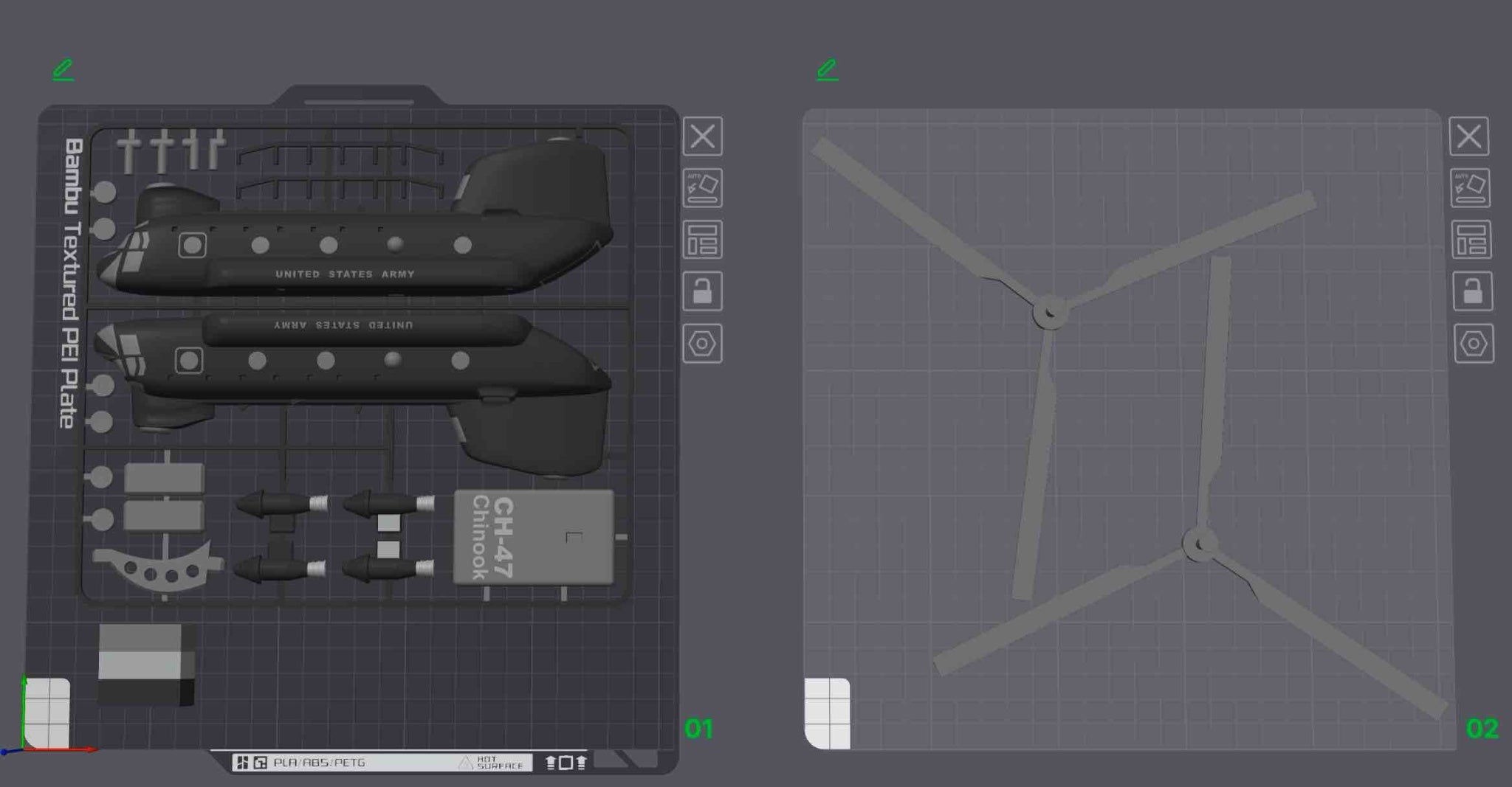 CH-47 Chinook Helicopter Loose Piece Display Model – 3D Printed Military Helicopter