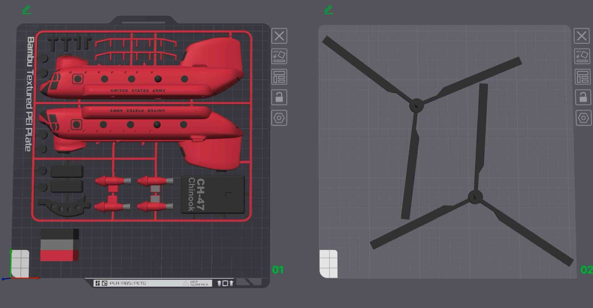 CH-47 Chinook Helicopter Loose Piece Display Model – 3D Printed Military Helicopter