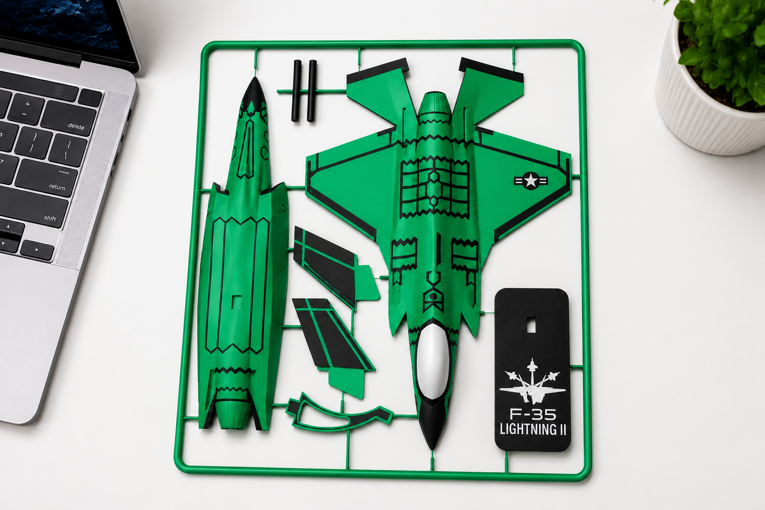 F-35 Lightning II Black 3D Printed Aircraft Model Kit – Stealth Fighter Edition