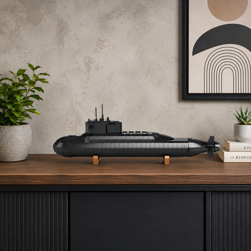 Nuclear Submarine Building Block Set with Lights – 1,498 Pieces