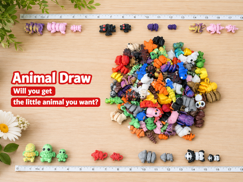 120PCS 3D Printed Mini Animal Fidget Toys – Random Articulated Bulk Pack