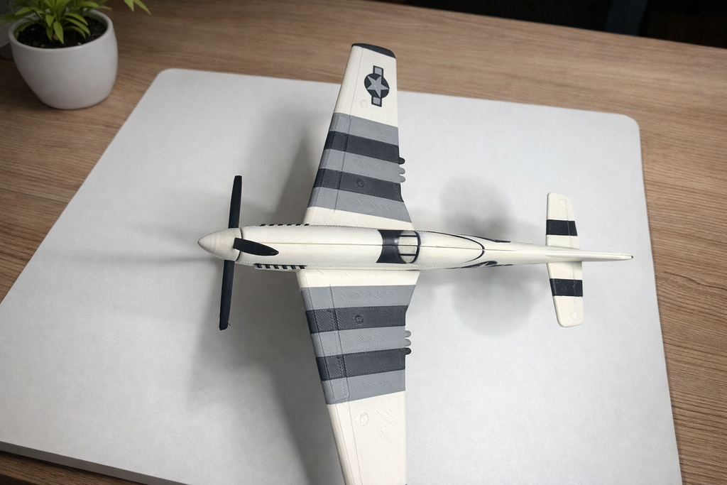 P-51D Mustang 3D Printed Aircraft Model Kit – WWII Fighter Plane
