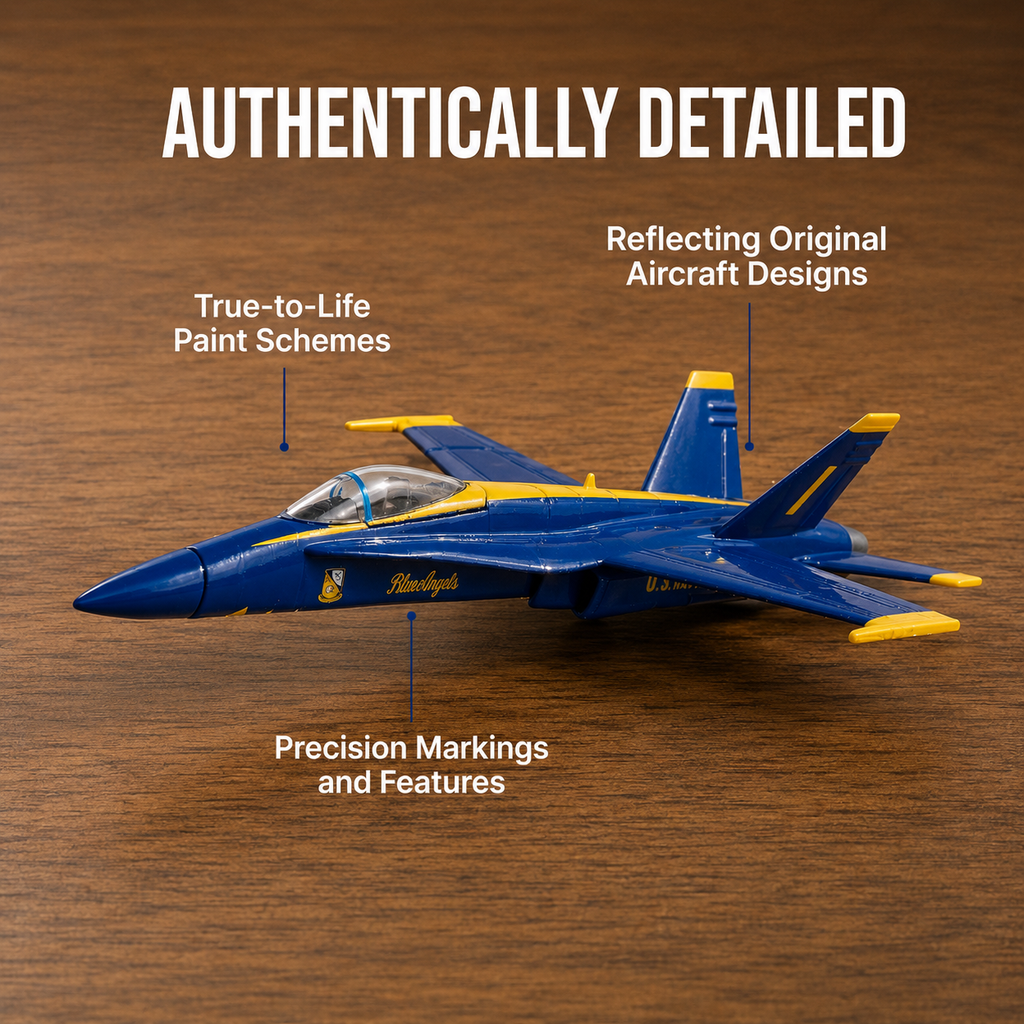 F/A-18C Hornet Blue Angels Die-Cast Aircraft Model – 1/150 Scale Display Jet