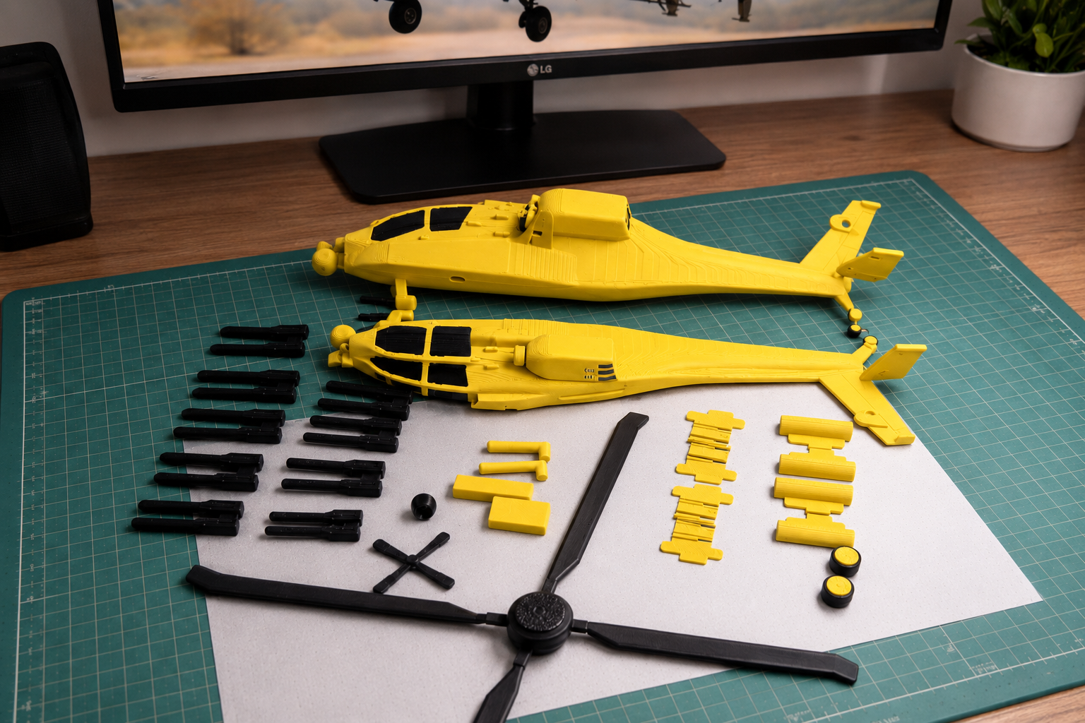 AH-64 Apache Helicopter 3D Printed Display Model – Military Attack Helicopter Edition