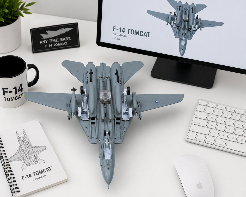 F-14 Tomcat Die-Cast Aircraft Model – 1/100 Scale US Navy Fighter Jet Display Plane