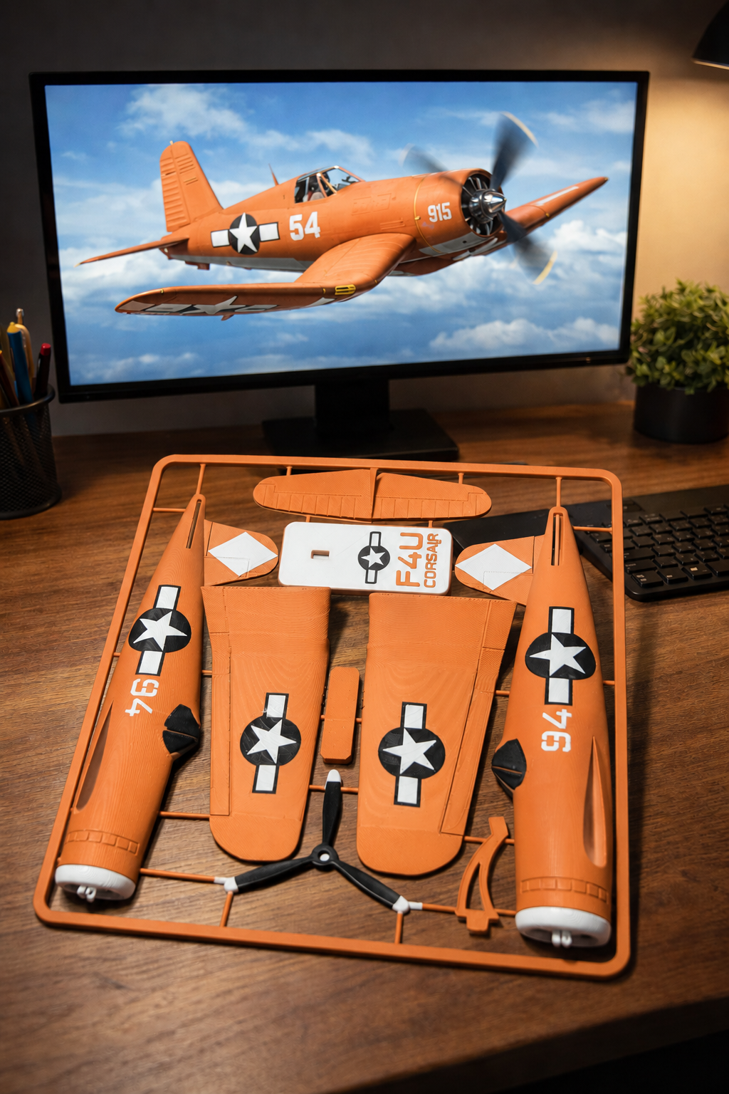 F4U Corsair 3D Printed Aircraft Model Kit – WWII Fighter Plane Edition