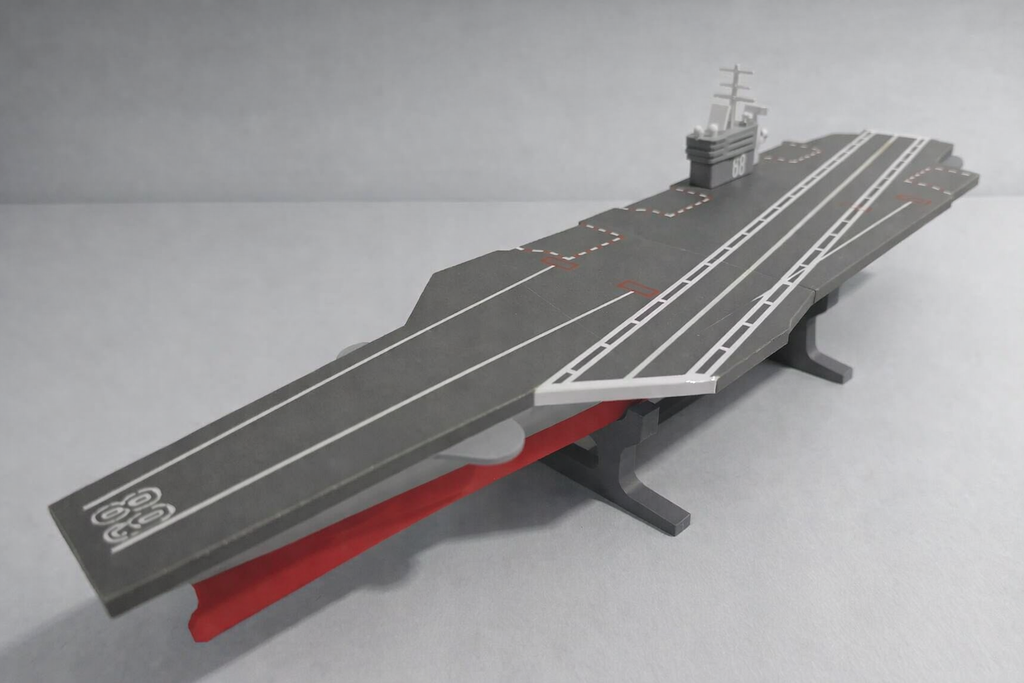 USS Nimitz CVN-68 Aircraft Carrier 3D Printed Build Kit – Navy Warship Model to Assemble
