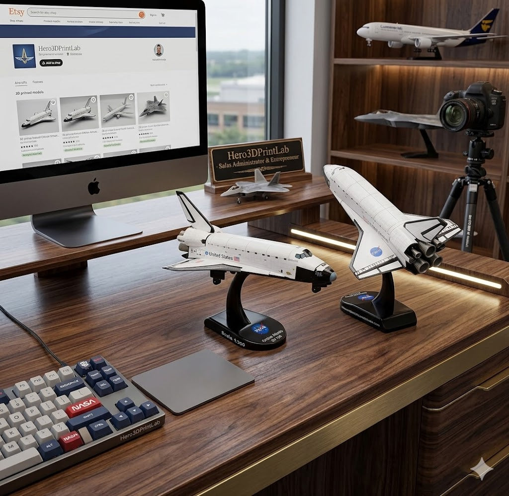 Stamp Space Shuttle Atlantis Die-Cast Spacecraft Model – 1/300 Scale NASA Orbiter Display