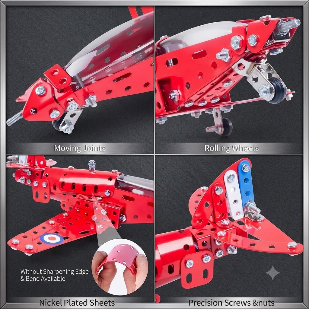 Toy Airplane Building Kit – 201 Piece STEM DIY Model Plane Construction Set