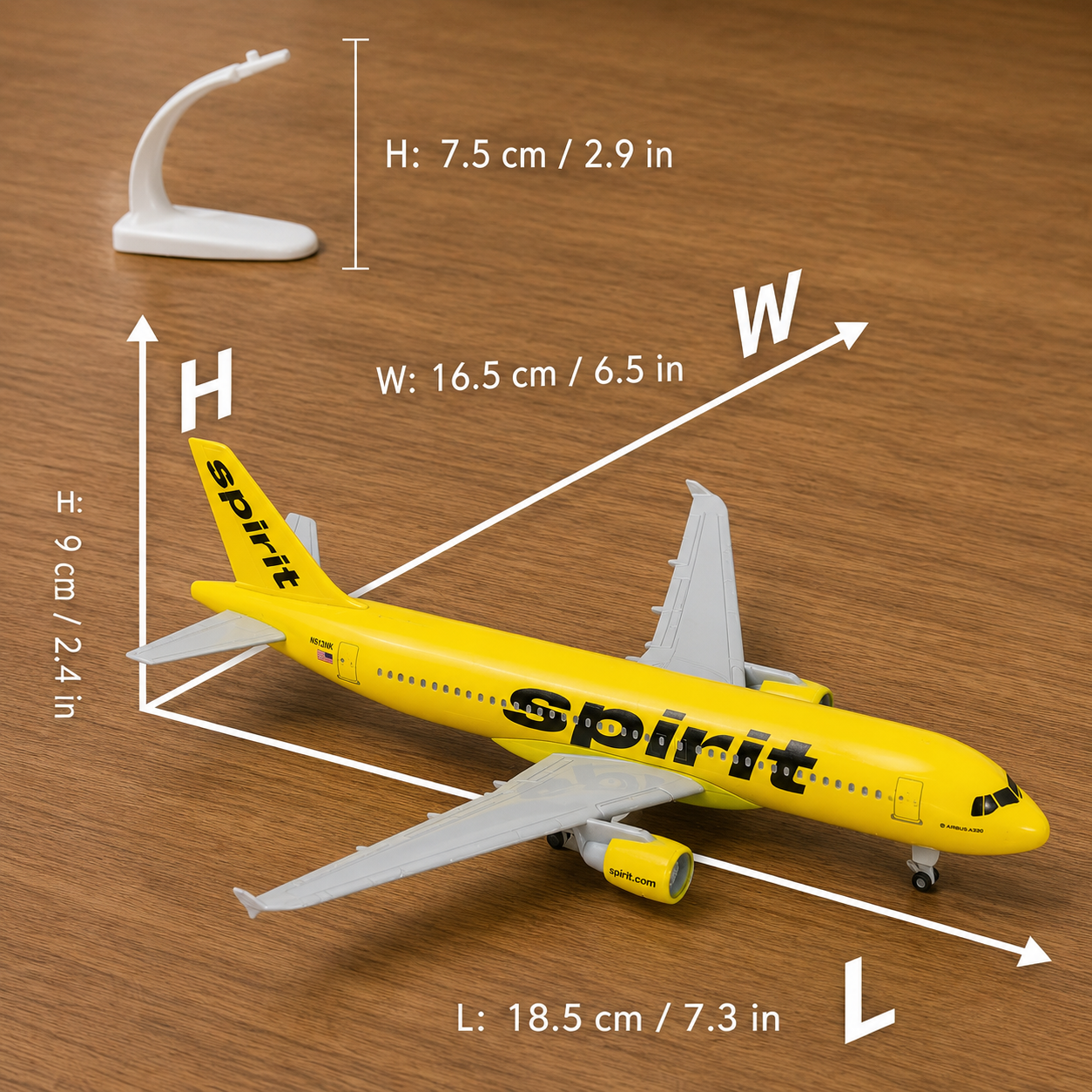 Spirit Airlines Airbus A320 Die-Cast Aircraft Model – 1/300 Scale Display Plane