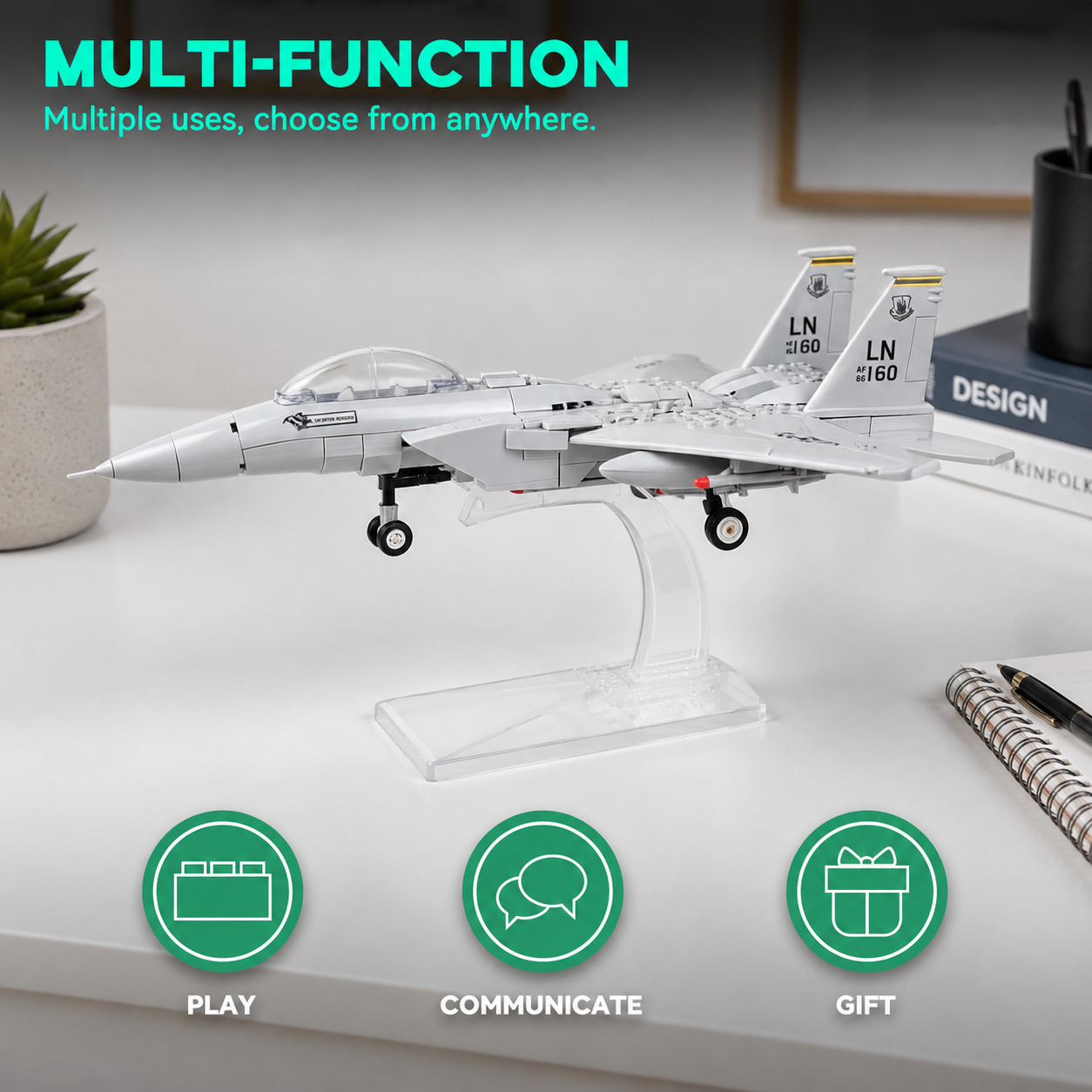 F-15 Eagle Fighter Aircraft Building Set – 223 Piece Model Kit