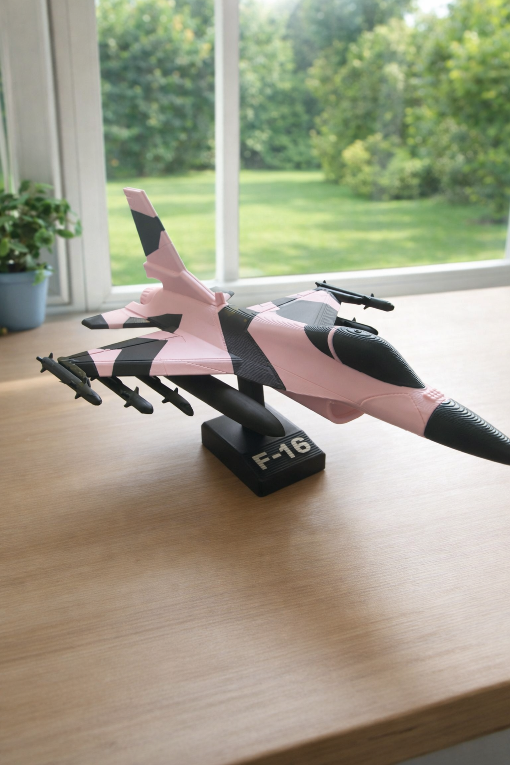 Pink F-16 Fighter Jet 3D Printed Model