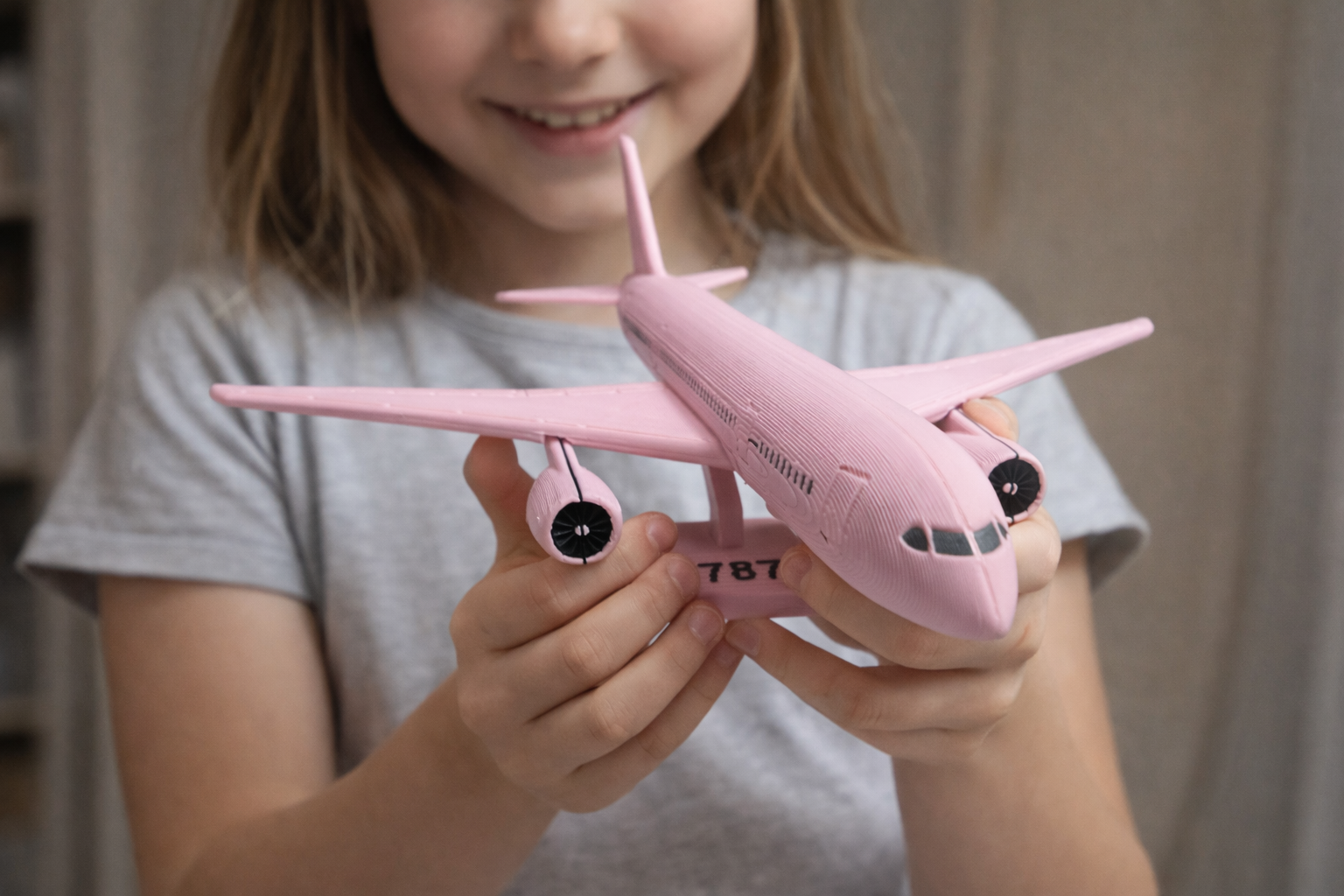 Pink Boeing 787 Dreamliner 3D Printed Aircraft Model Kit – Cute Airliner Edition